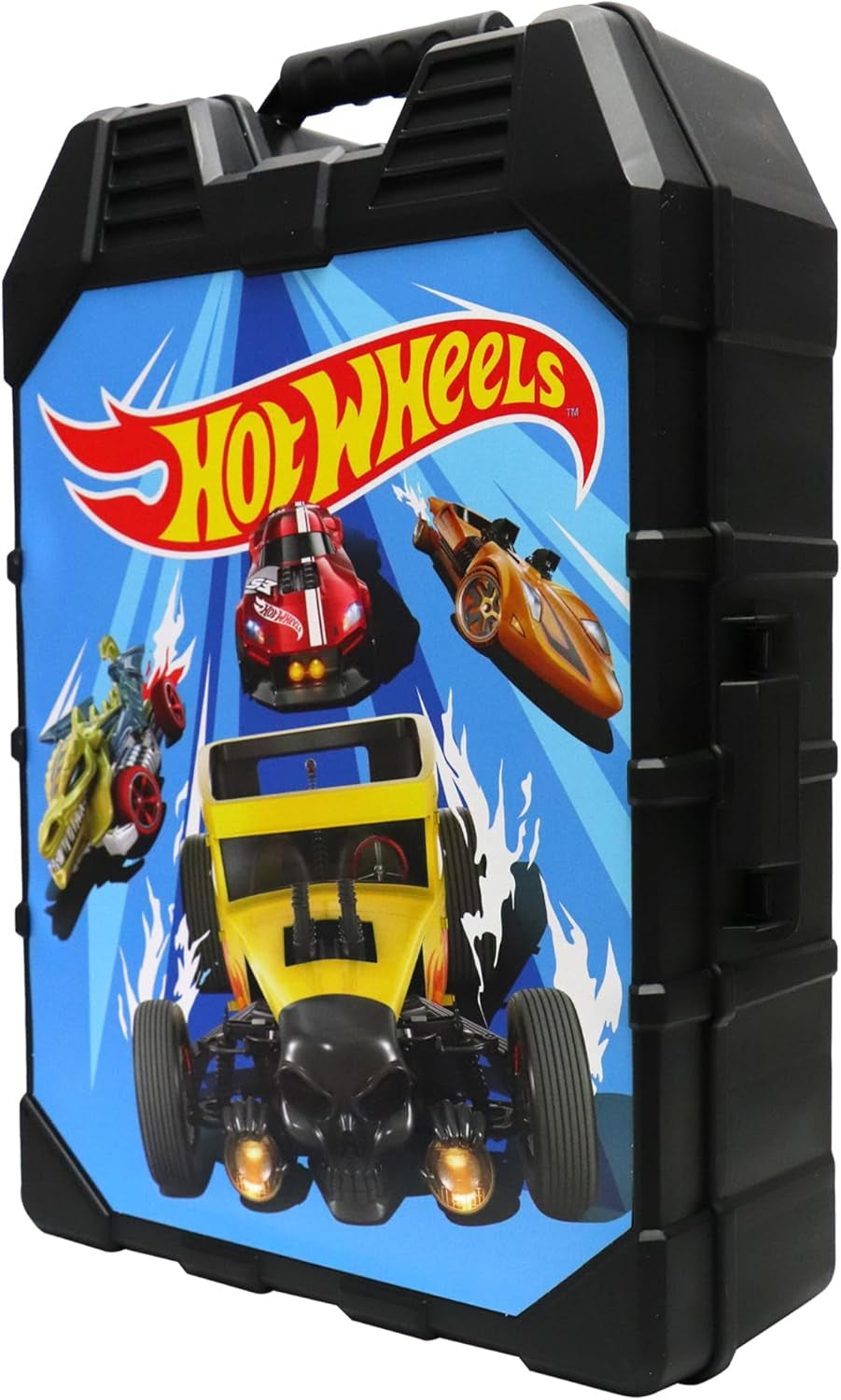 Hot Wheels 48-Car Storage Case – Durable Plastic Carrying Case with Handle for Die-Cast Toy Cars, Fits 1:64 Scale Vehicles, Organizer for Kids Travel & Display