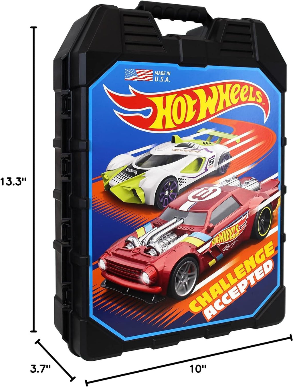 Hot Wheels 48-Car Storage Case – Durable Plastic Carrying Case with Handle for Die-Cast Toy Cars, Fits 1:64 Scale Vehicles, Organizer for Kids Travel & Display