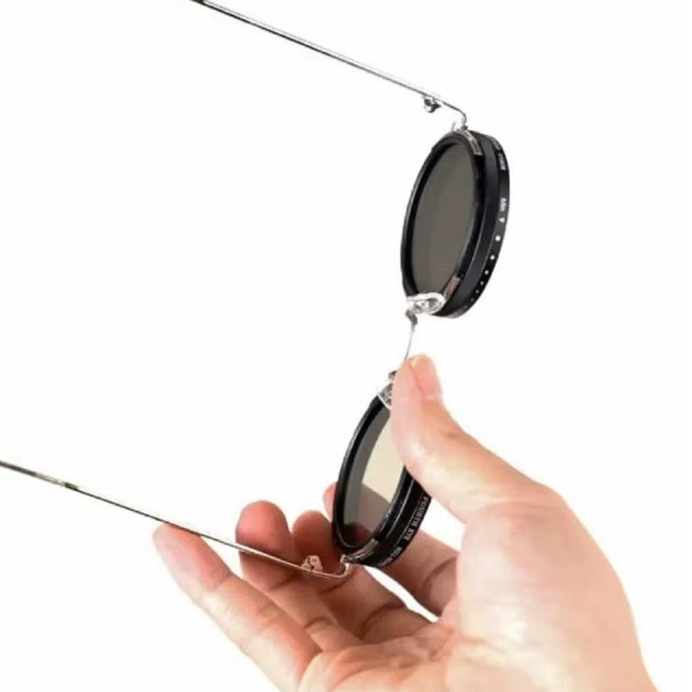 Rounded Polarized Sunglasses 1-9 Gears Adjustable Sun Glasses with ND Filter Lenses Glasses Trendy Eyewear for Men Women Driving