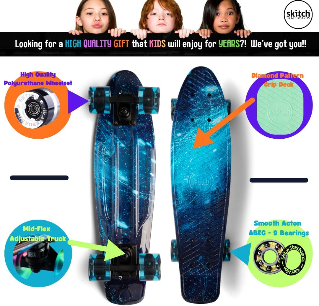 Skateboards for Kids, Teens and Adults | Premium Skateboard Gift Set for Beginners and Pros Complete with Mini Cruiser Board + Skateboard Backpack + Video Course + Speed Control + Skate Tool