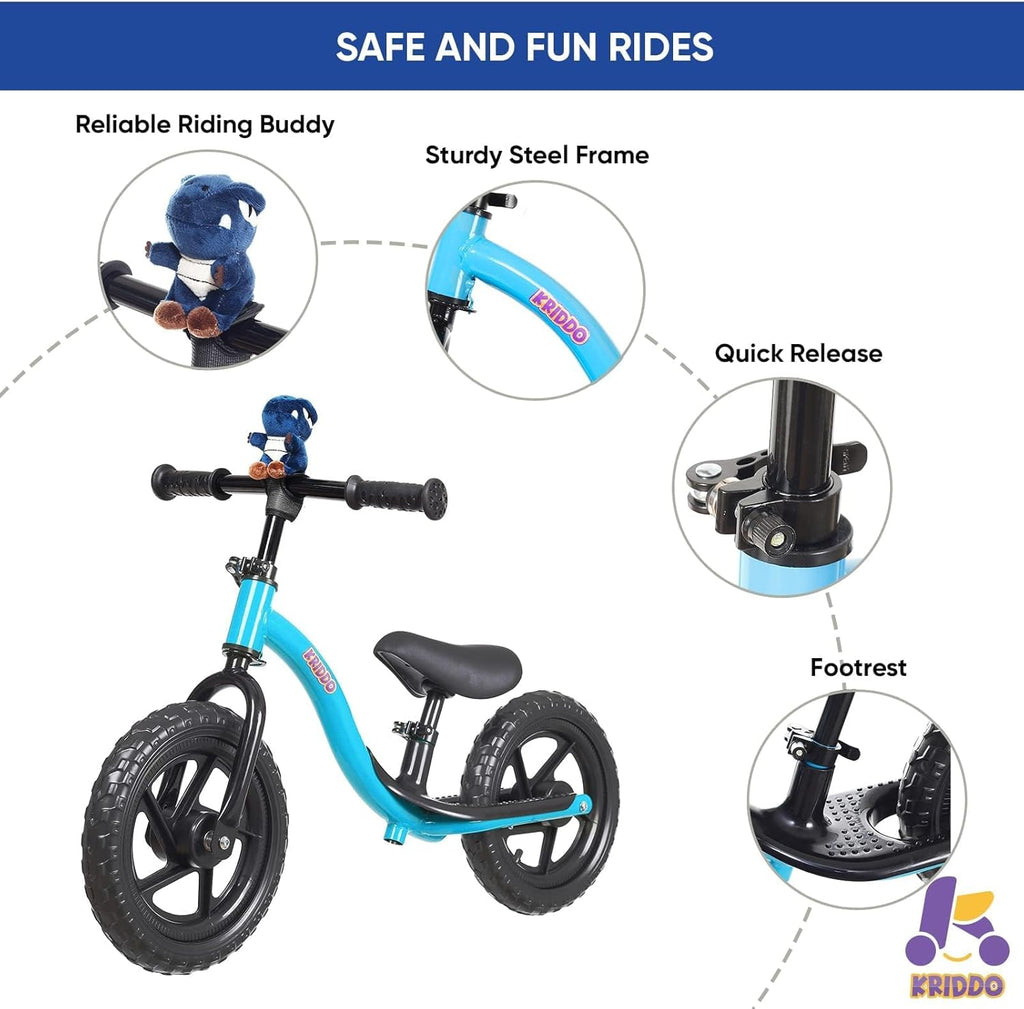 Toddler Balance Bike 2 Year Old, Age 24 Months to 5 Years Old, Early Learning Interactive Push Bicycle with Steady Balancing, Gift Bike for 2-5 Boys Girls, Blue